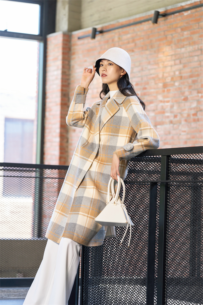Plaid reversible coat