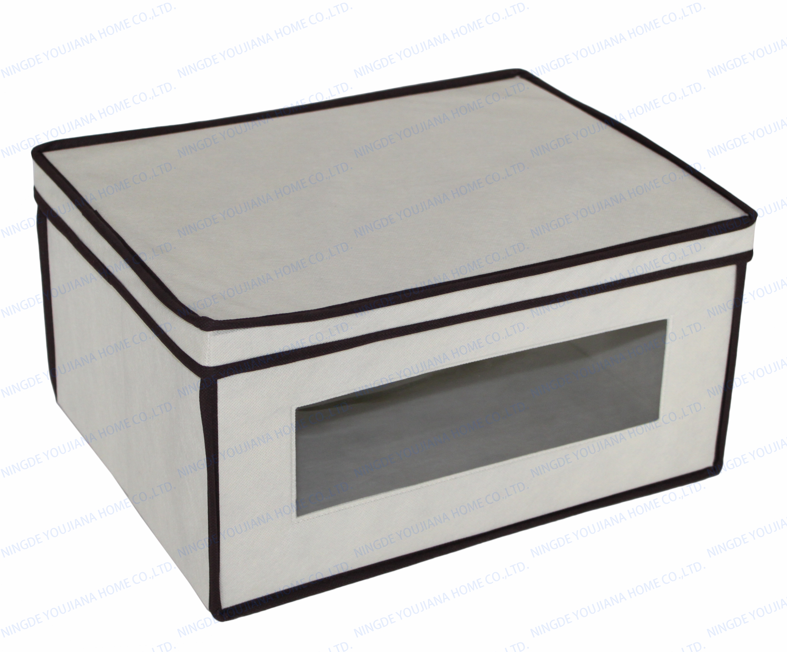 Non-woven storage bin with lid