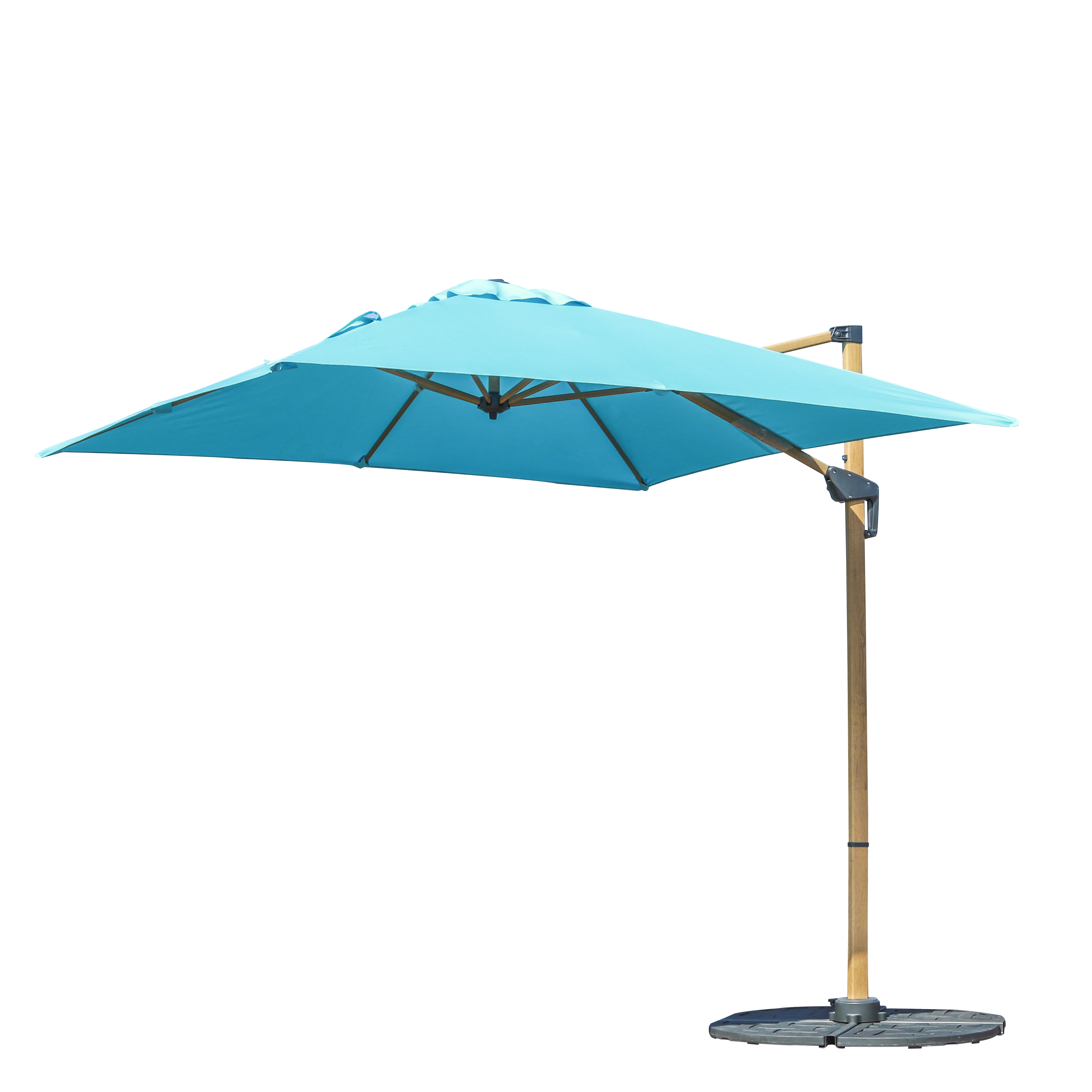 3x3 single top square miniroma umbrella with wood grain coating
