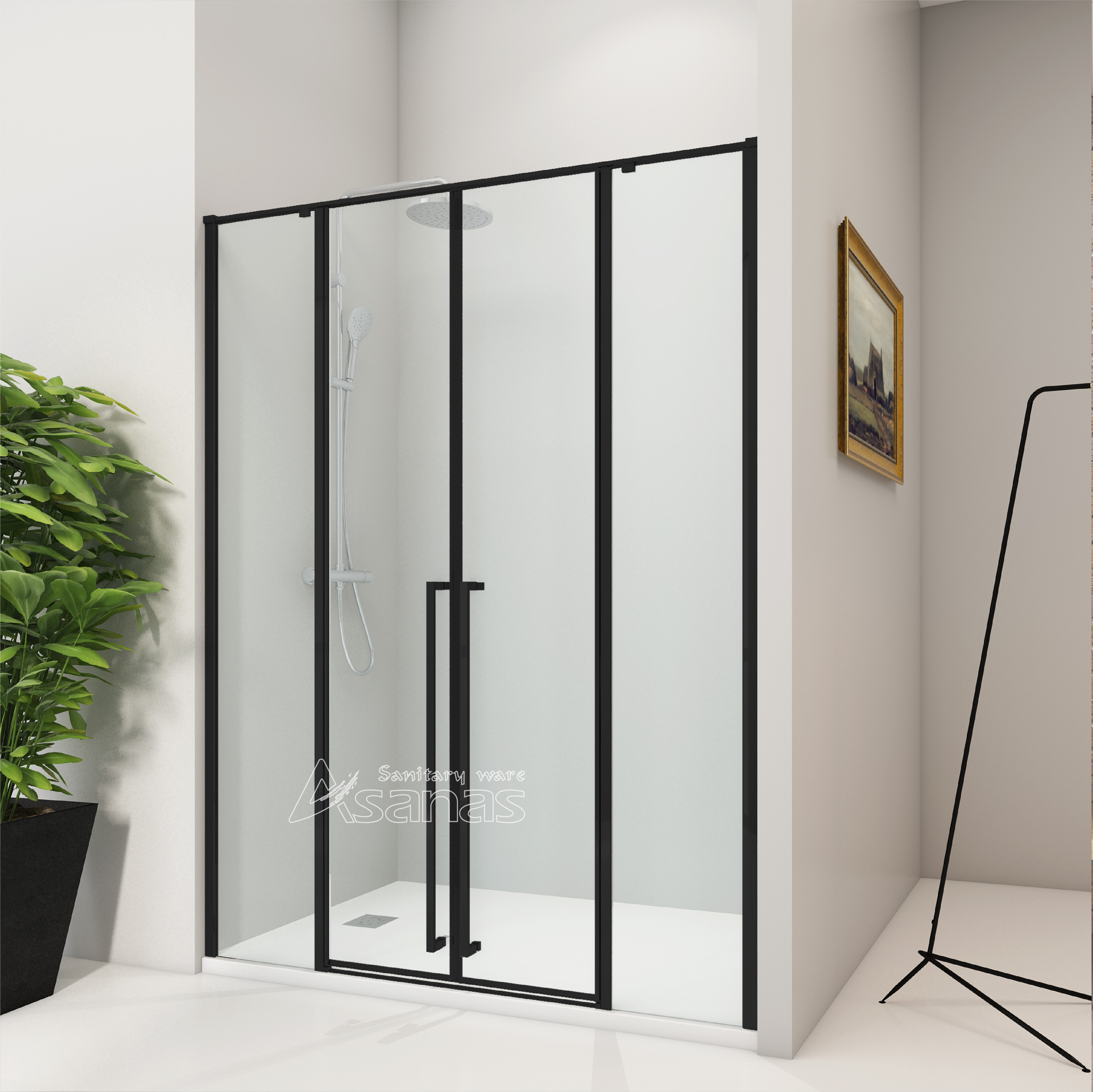 Shower Enclosure AS3831-22-140 Black
