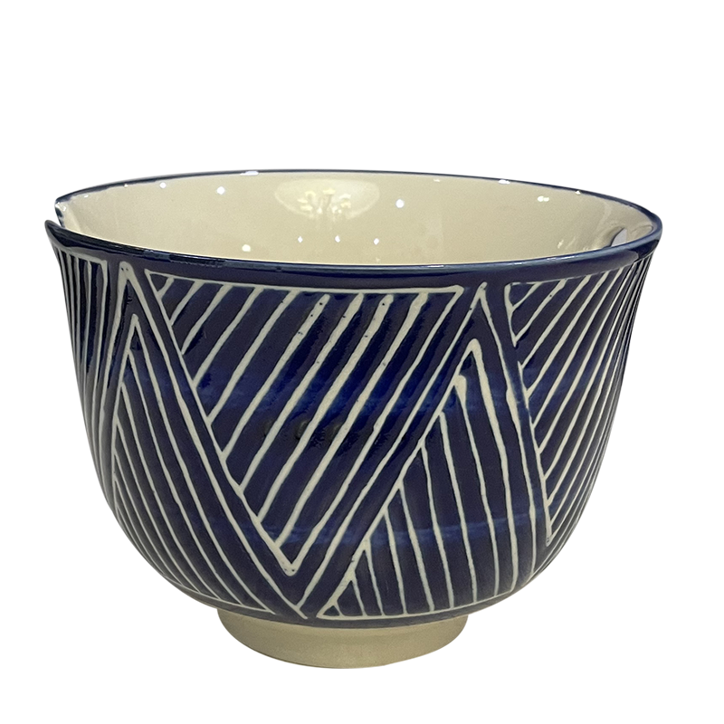 5"stoneware bowl with chopsticks