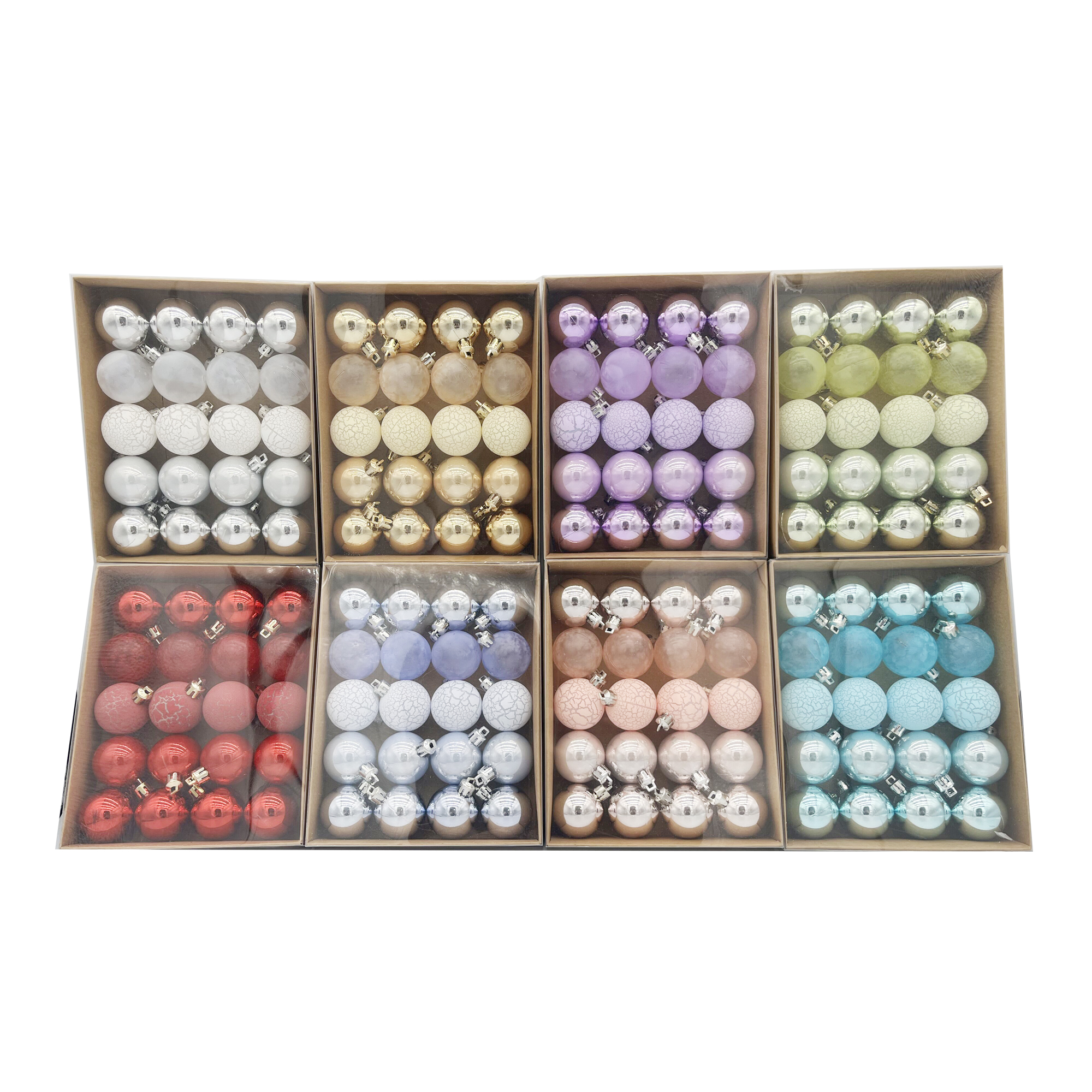 4cm Christmas Balls, 20pcs In Paper Box With PVC Cover