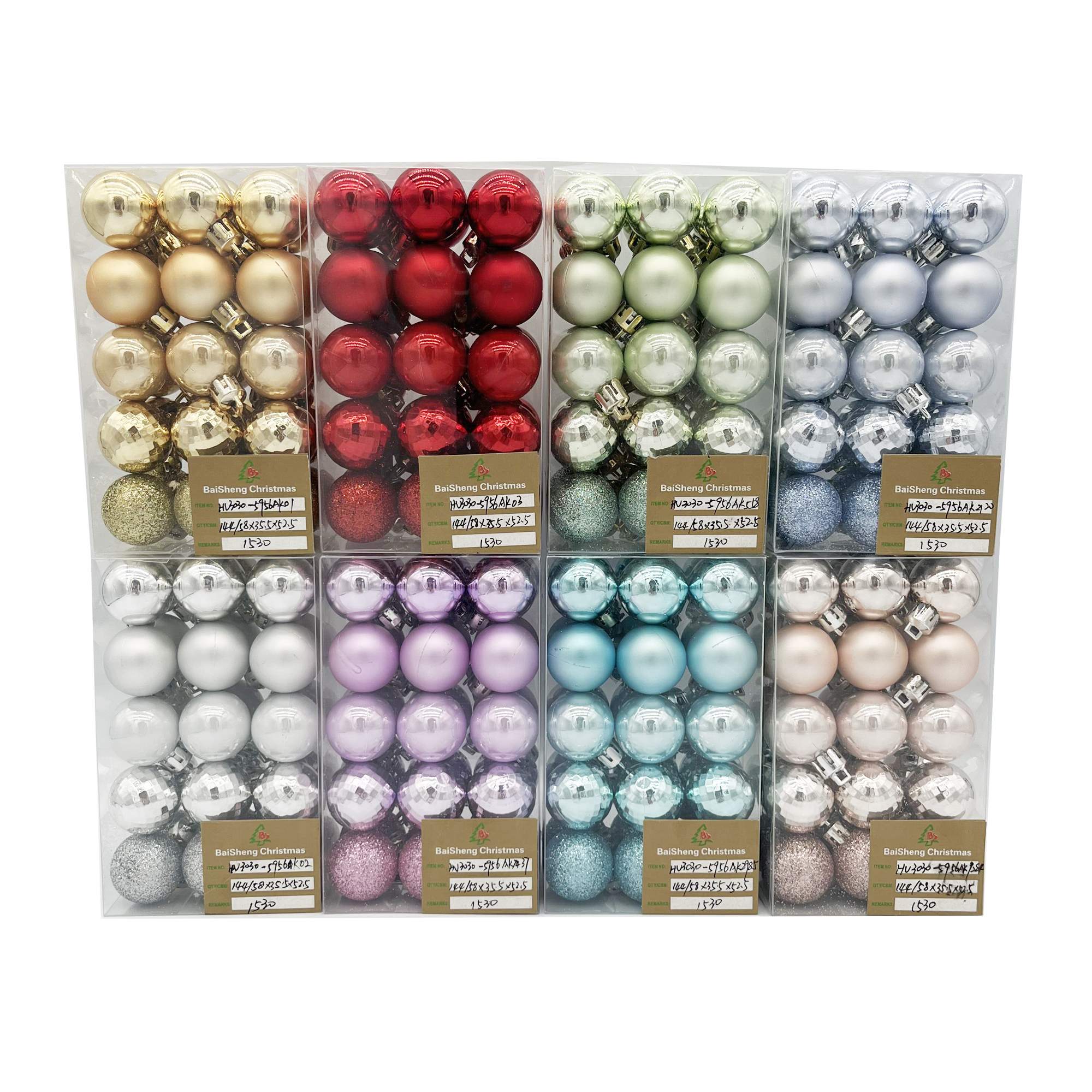 3cm Christmas Balls, 30pcs In PVC Box