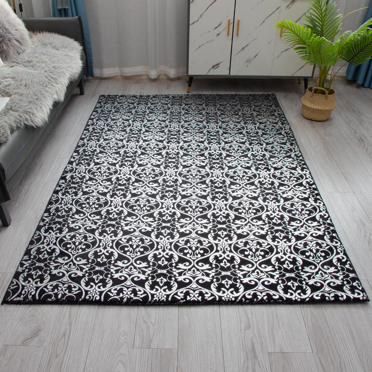 Polyester Foil Printed Rug