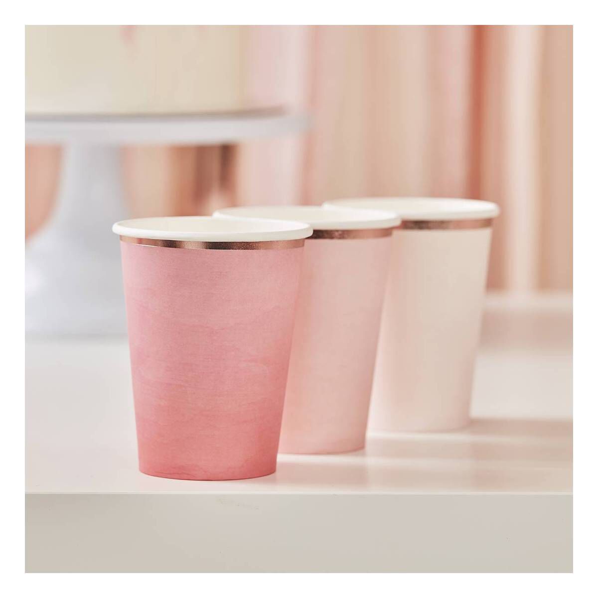 Pink Ombre Paper Cups