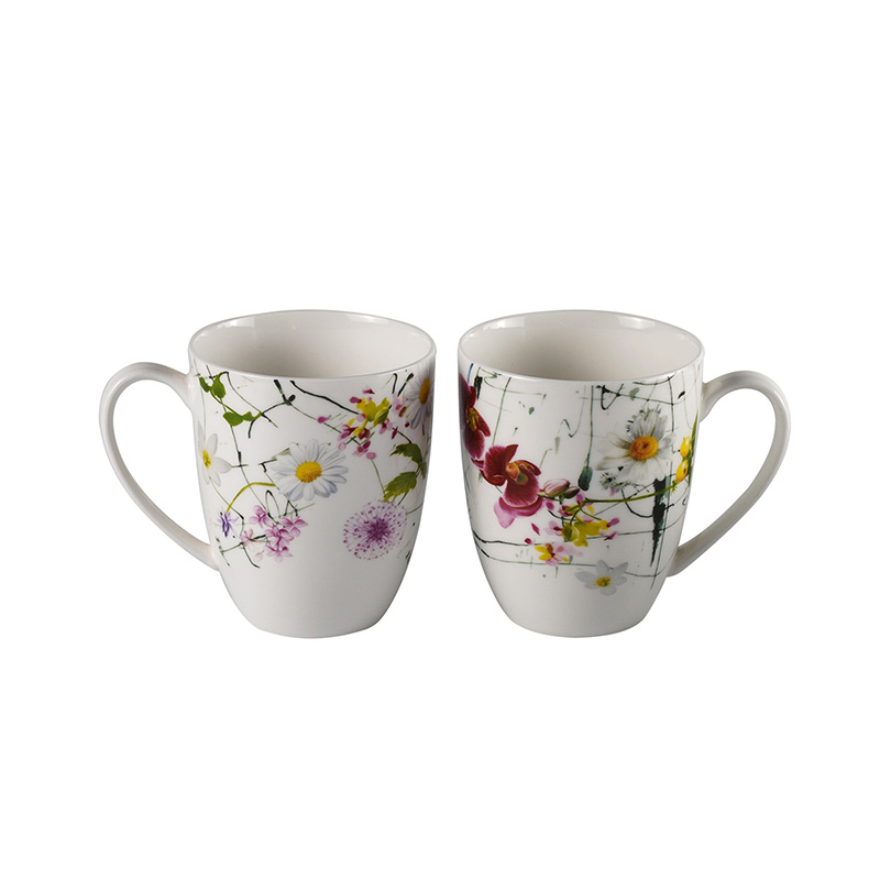 16oz New Bone China Bullet Mug Floral Mug