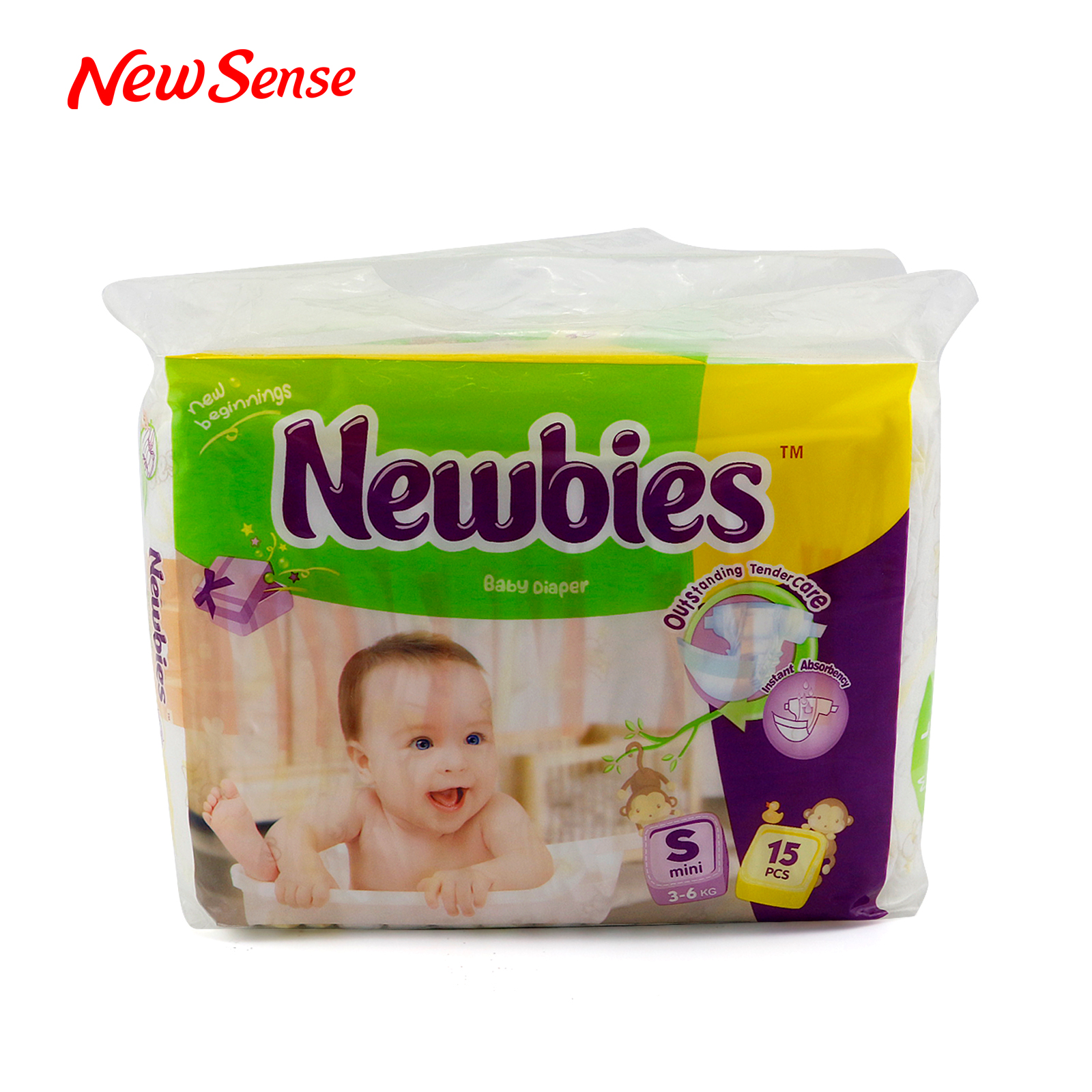 Newbies Baby Diaper S15+M12+L10+XL8