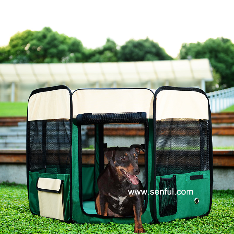 Portable Circular Pet Playpen Foldable Dog Cat Exercise Play Pen