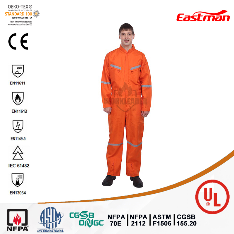 OEM factory outlet poplin coverall with reflective tapes