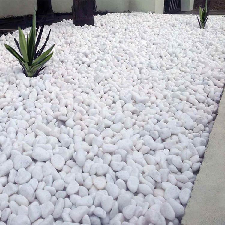Tumbled Garden Snow White Pebble Stone For Landscape