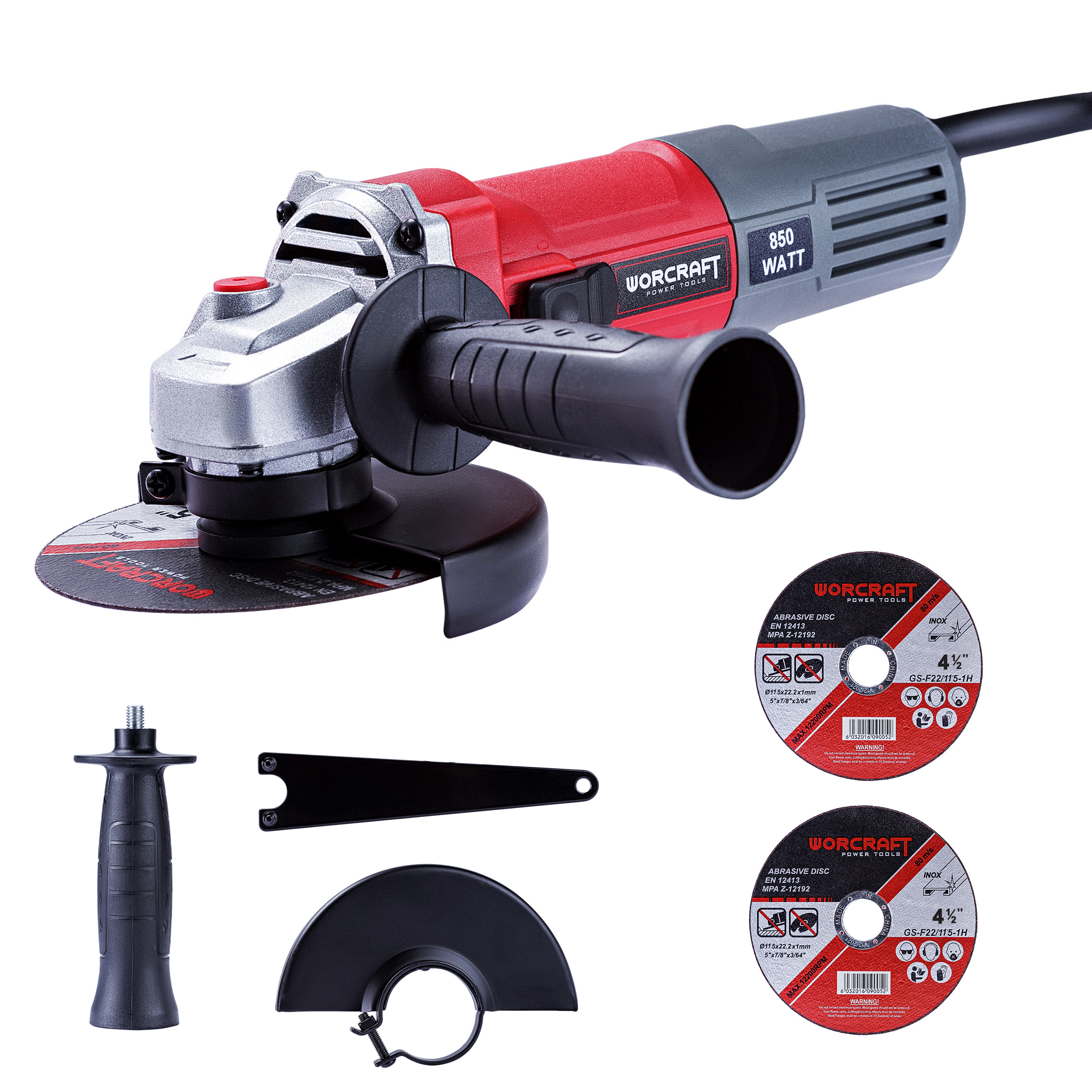 WORCRAFT 850W Angle Grinder AG08-125P