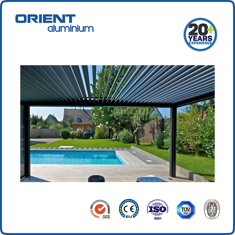 Waterproof Modern Cover Dark Customized 10X10 Outdoor Garden Balcony Swimming Pool Pergola Aluminium