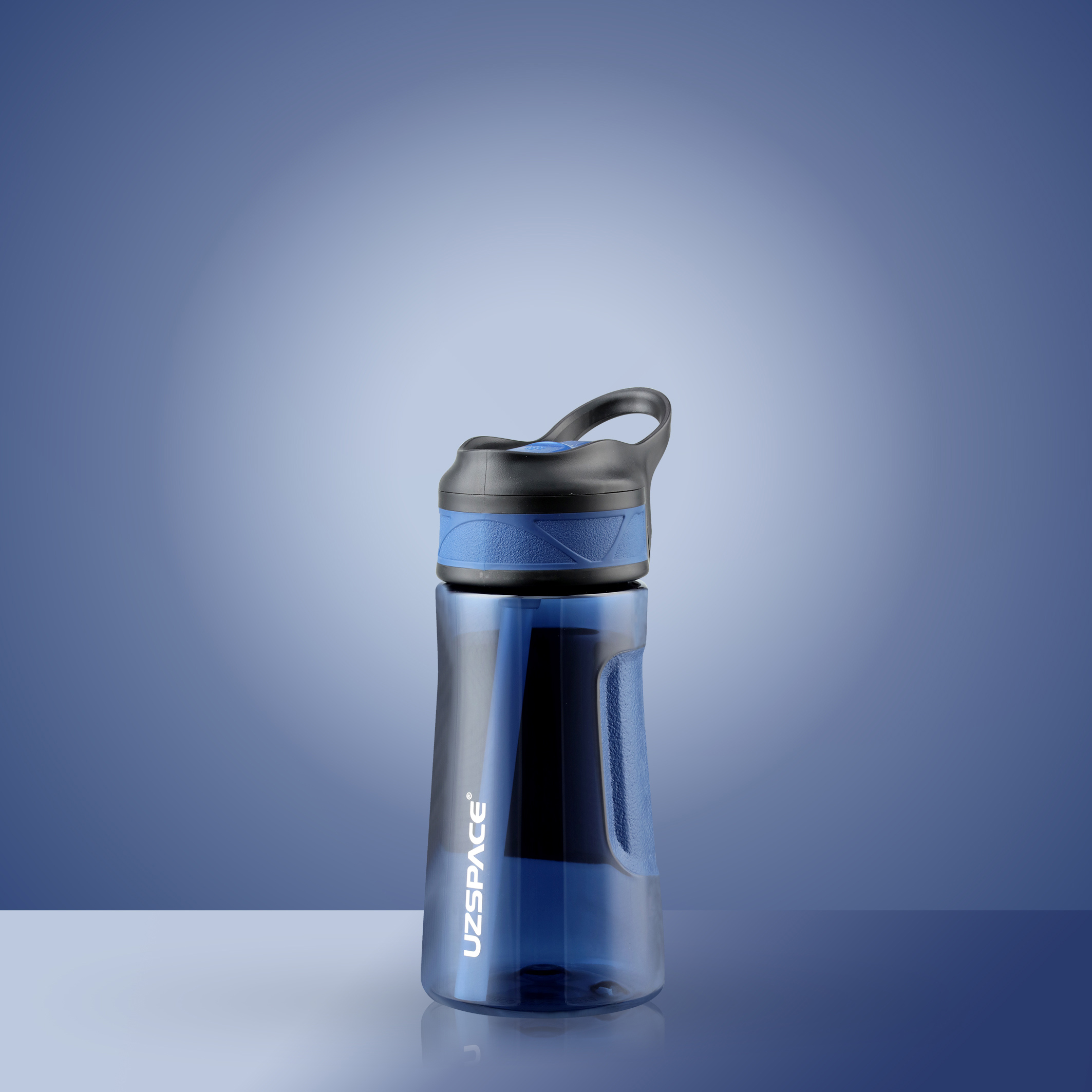 UZSPACE 460ml customized running sports tritan BPA free gym flask plastic water bottles with straws