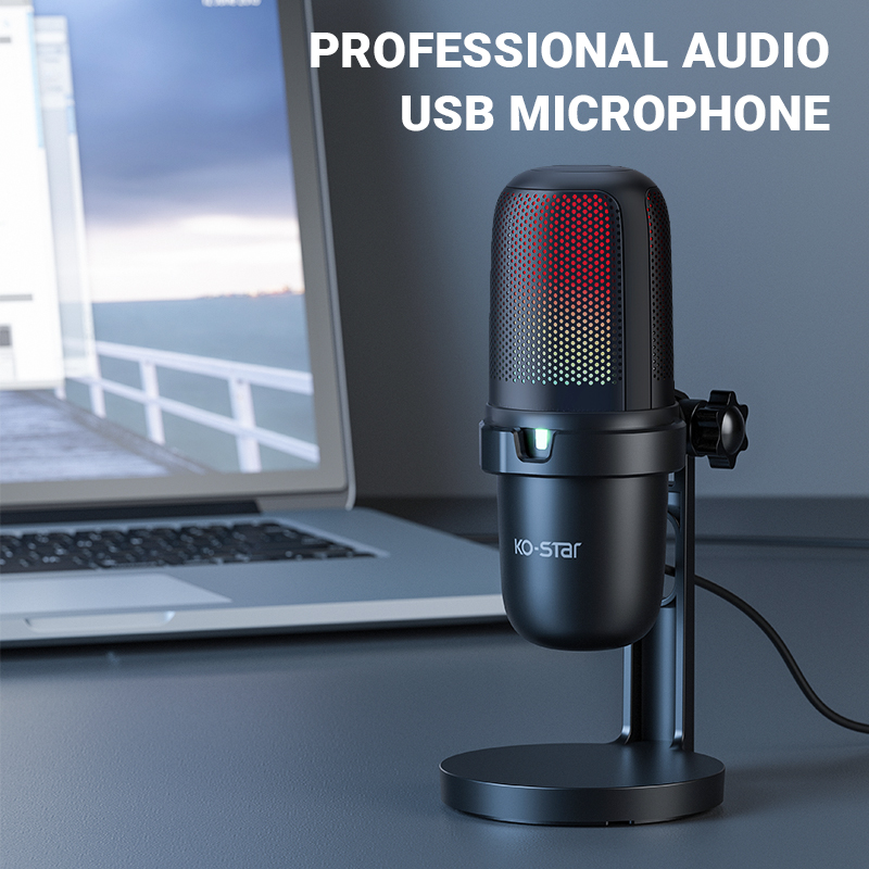KO-STAR Gaming Microphone USB Gamer Microphone with RGB Lighting M-630S