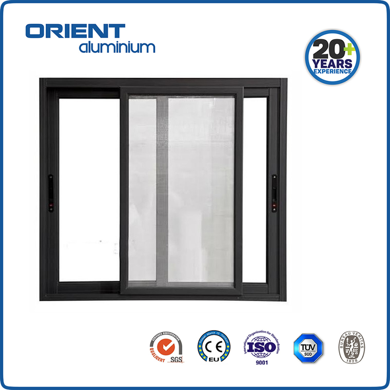 High quality factory price aluminium framed double glazed slide window with mosquito screen