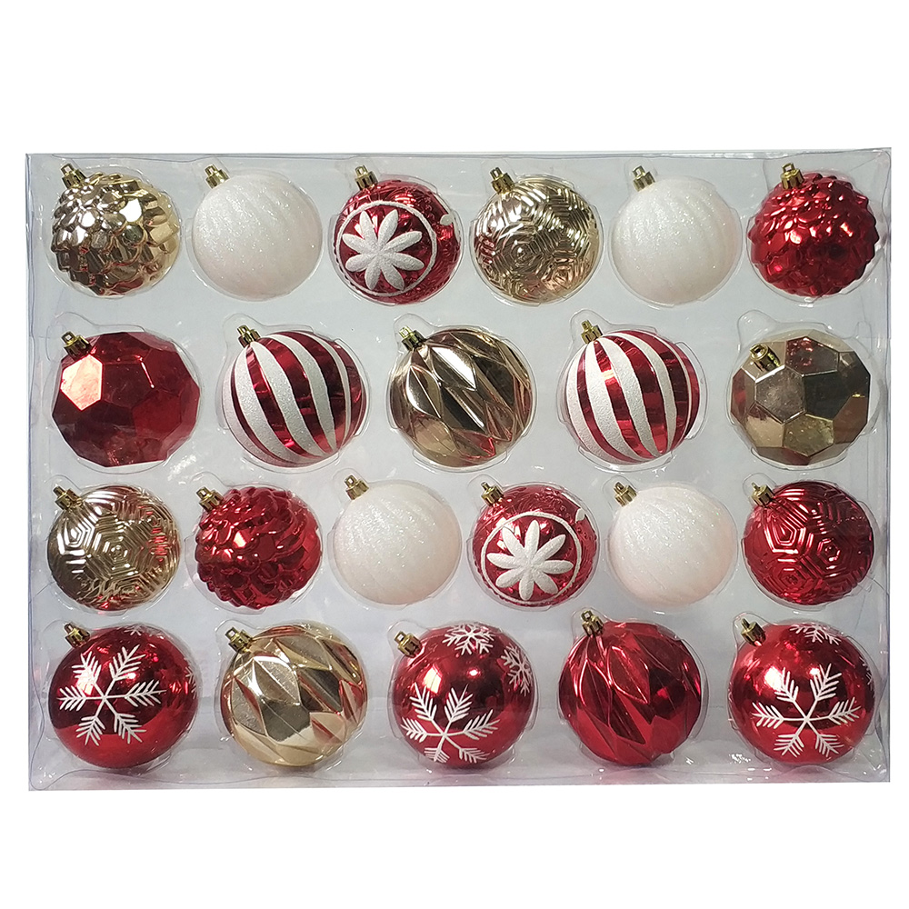 22CT Christmas Tree Ornaments 7CM,8CM Plastic Christmas Ball