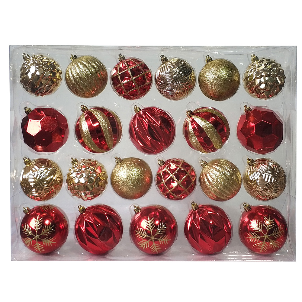 22CT Christmas Tree Ornaments 7CM,8CM Plastic Christmas Ball