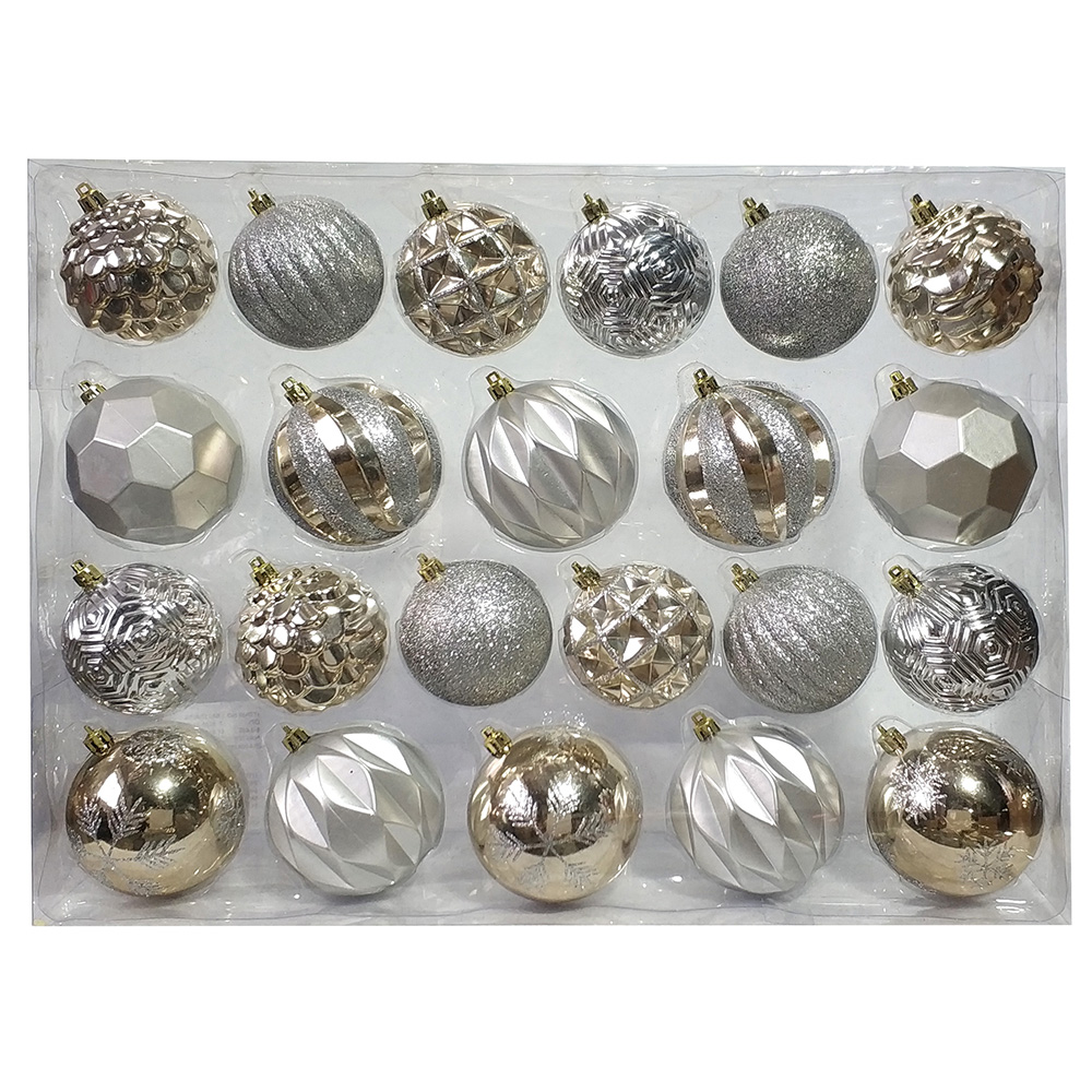 22CT Christmas Tree Ornaments 7CM,8CM Plastic Christmas Ball