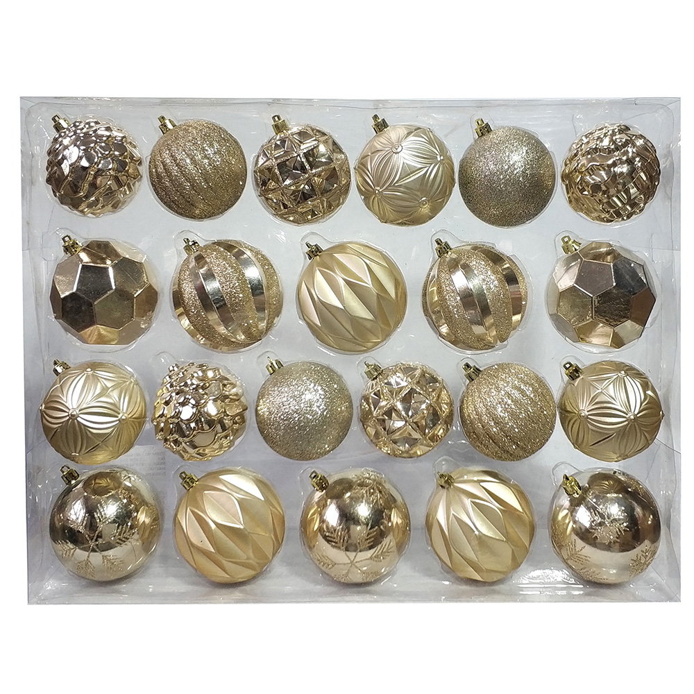 22CT Christmas Tree Ornaments 7CM,8CM Plastic Christmas Ball