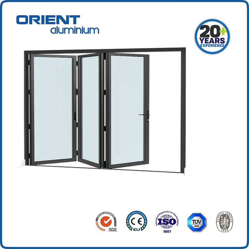 Standard Thermal Insulation Double-Glazed Hurricane-Proof Aluminum Folding Window Door
