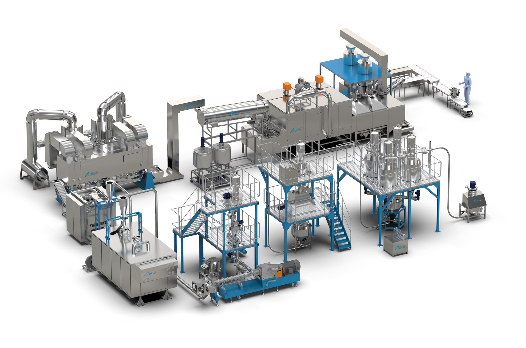 Full automatic multi function corn flakes and breakfast cereals making machine