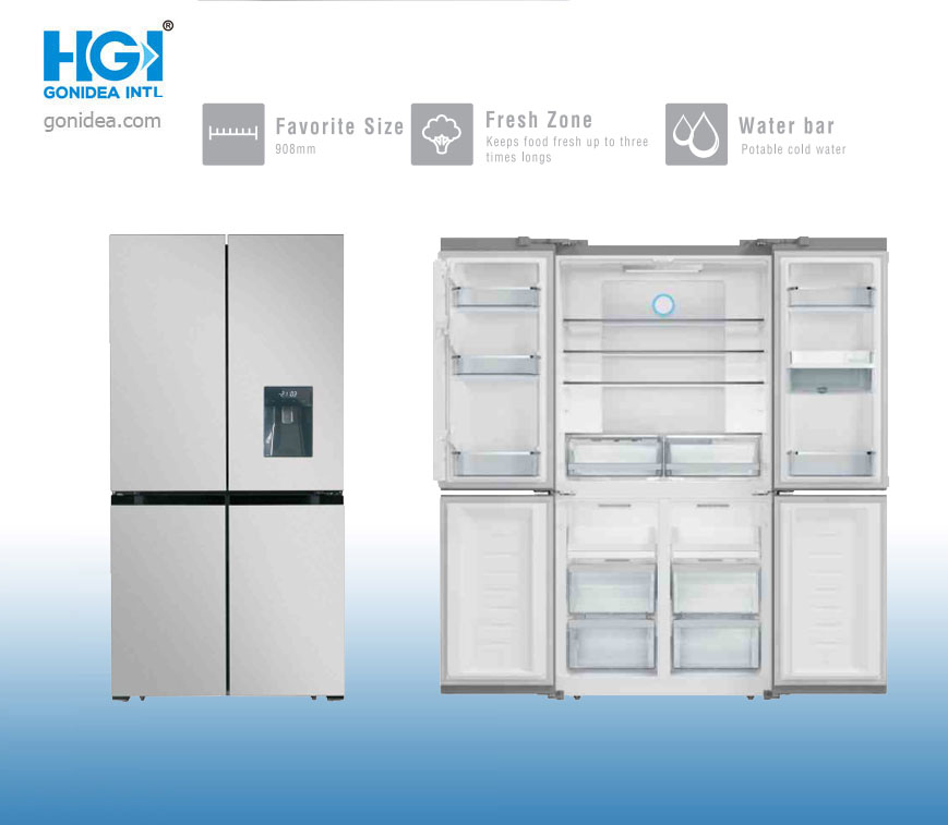 Bcd-585wd No Frost Free Refrigerator 4 Door Water Bar Dispenser