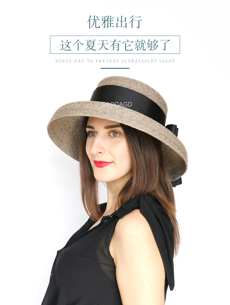 Raffia braid women hat