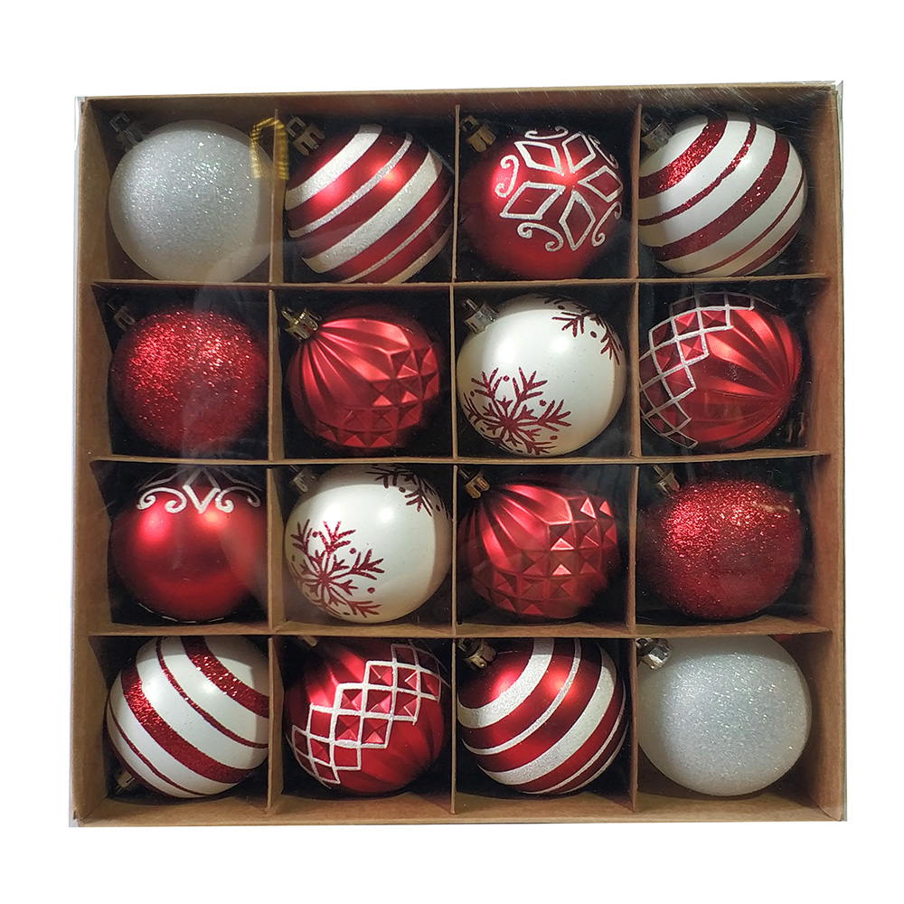16CT Christmas Tree Ornaments 6CM Plastic Christmas Ball