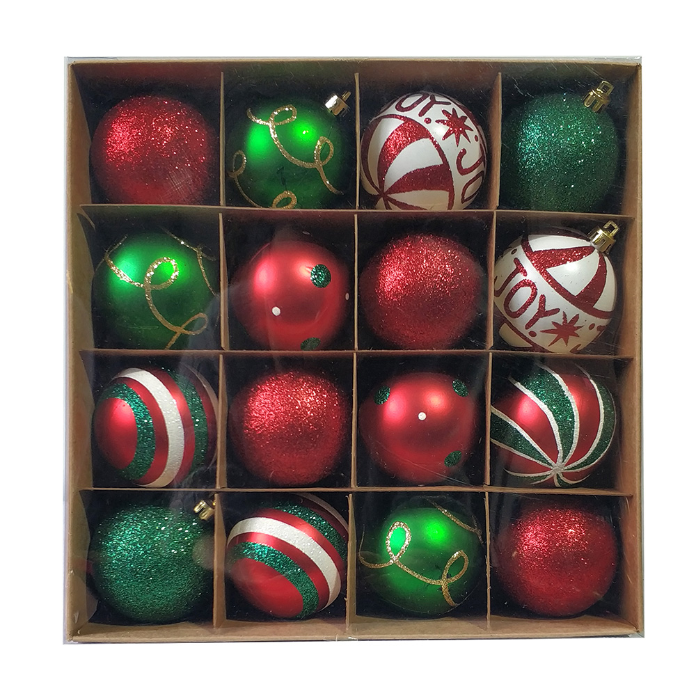 16CT Christmas Tree Ornaments 6CM Plastic Christmas Ball