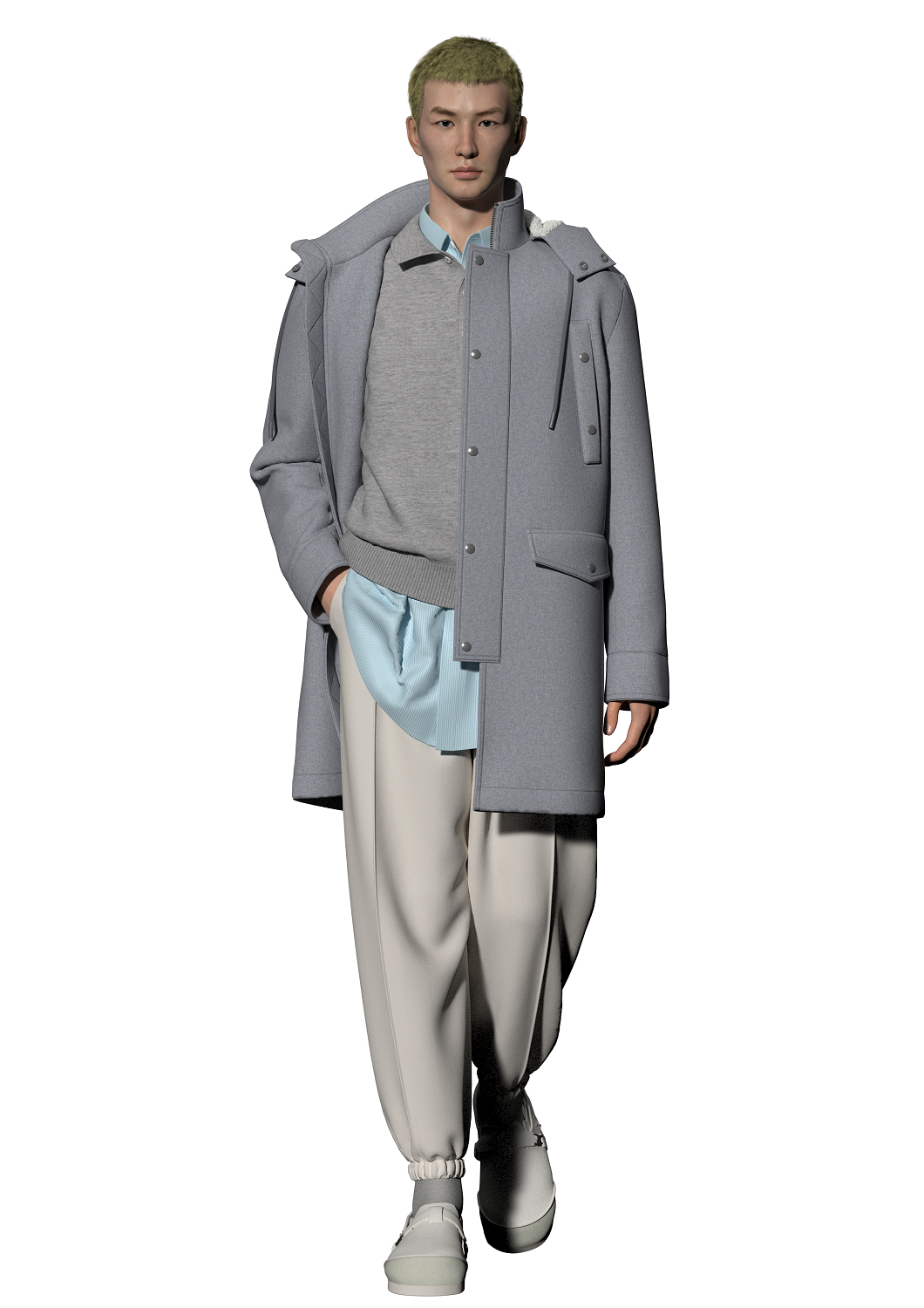 Men's casual woolen coat with high quality