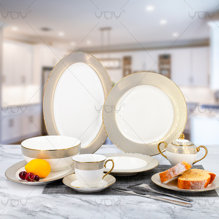 Porcelain luxury fine china colorful dinnerware sets