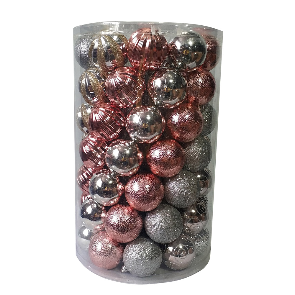 75CT Christmas Tree Ornaments 6CM Plastic Christmas Ball