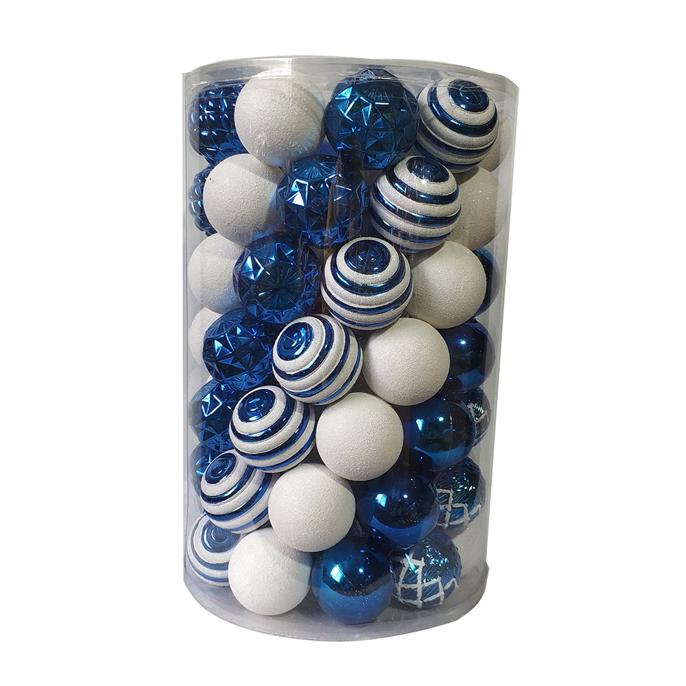 75CT Christmas Tree Ornaments 6CM Plastic Christmas Ball
