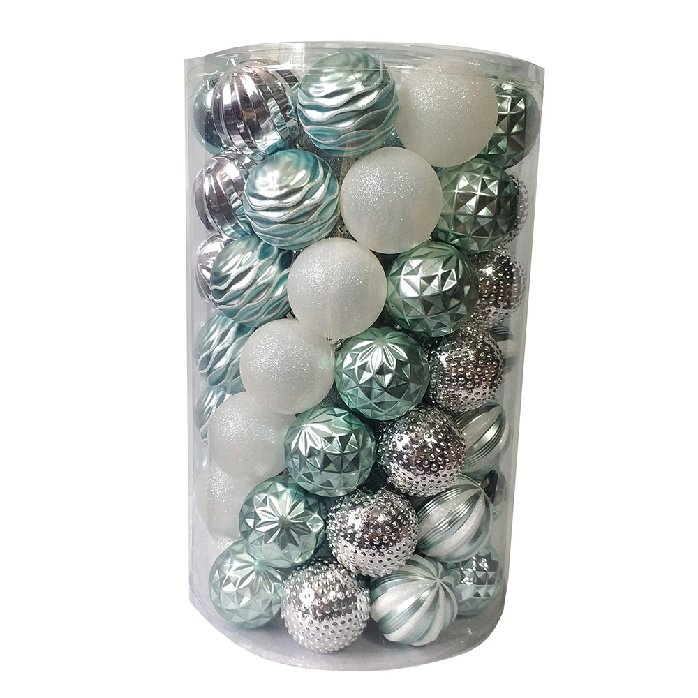 75CT Christmas Tree Ornaments 6CM Plastic Christmas Ball