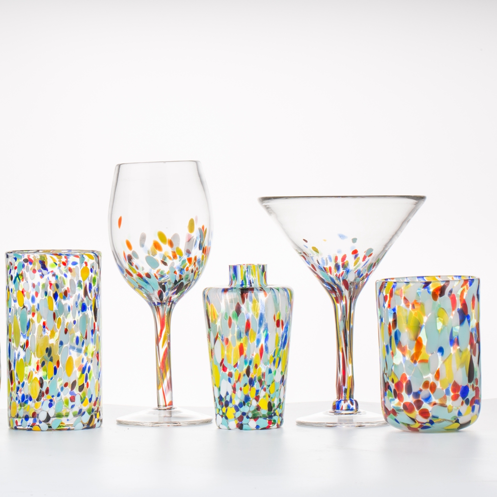 Colored dots water glasses