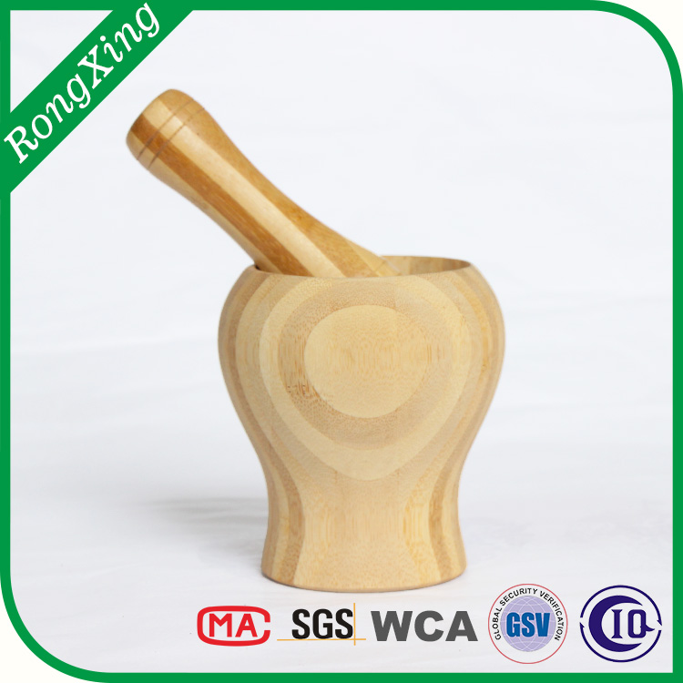 Bamboo garlic MORTAR AND PESTLE
