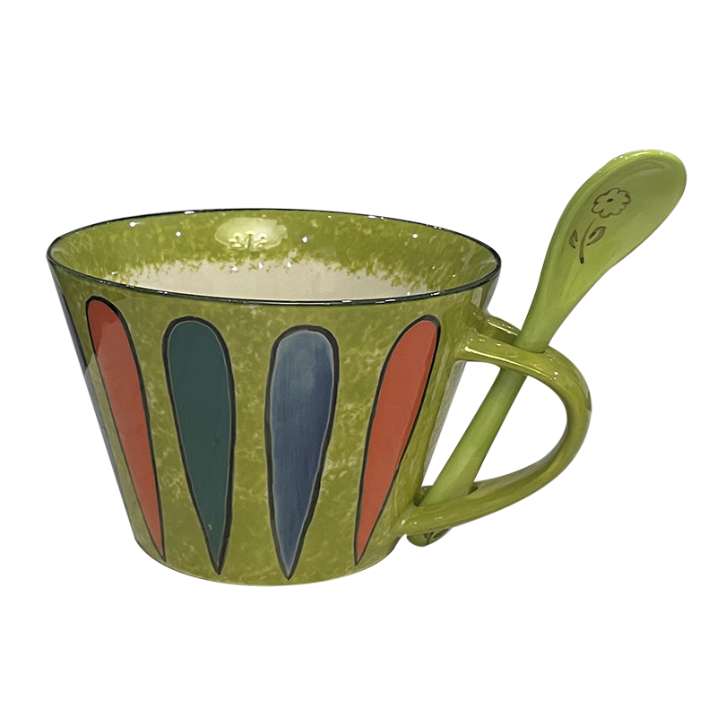 14oz coffee mug with spoon,