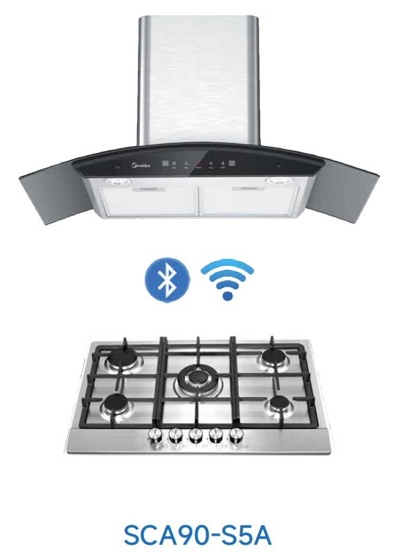 Combo link smart range hood connect gas hob gas stove gas cooktop SCA90-S5A