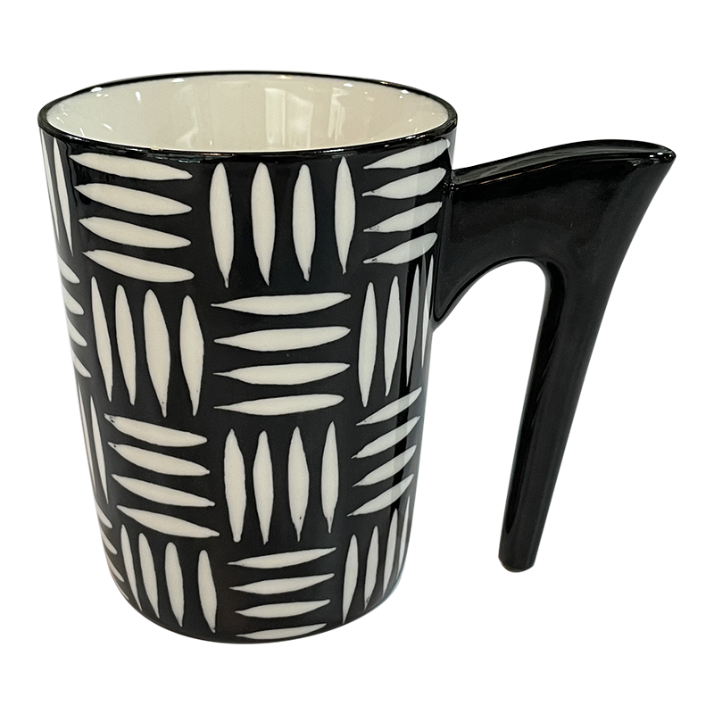 Stoneware hand painted mug,