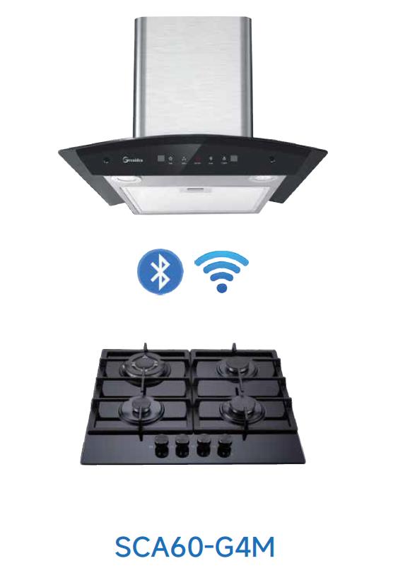 Combo link smart range hood connect gas hob gas stove gas cooktop SCA60-G4M