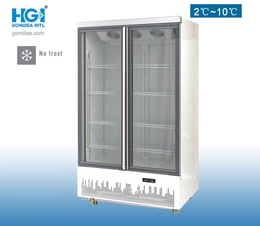 Commercial Big Capacity Frost Free Vertical Display Freezer Upright Showcase 958L