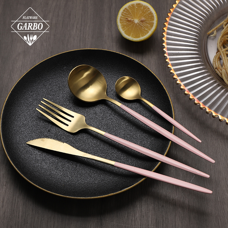 Portugal style 410 stainless steel flatware cutlery dinner set matte polishing