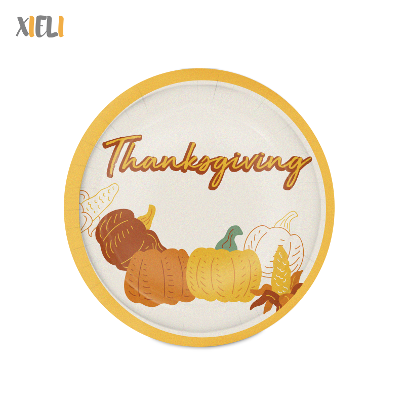 Thanksgiving party supplies disposable paper plate 7inch