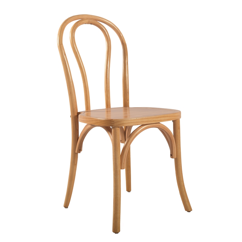 Wholesale Factory Natural Color Wood Frame Dining Chair With Round Back