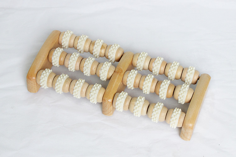 Wood foot roller massager