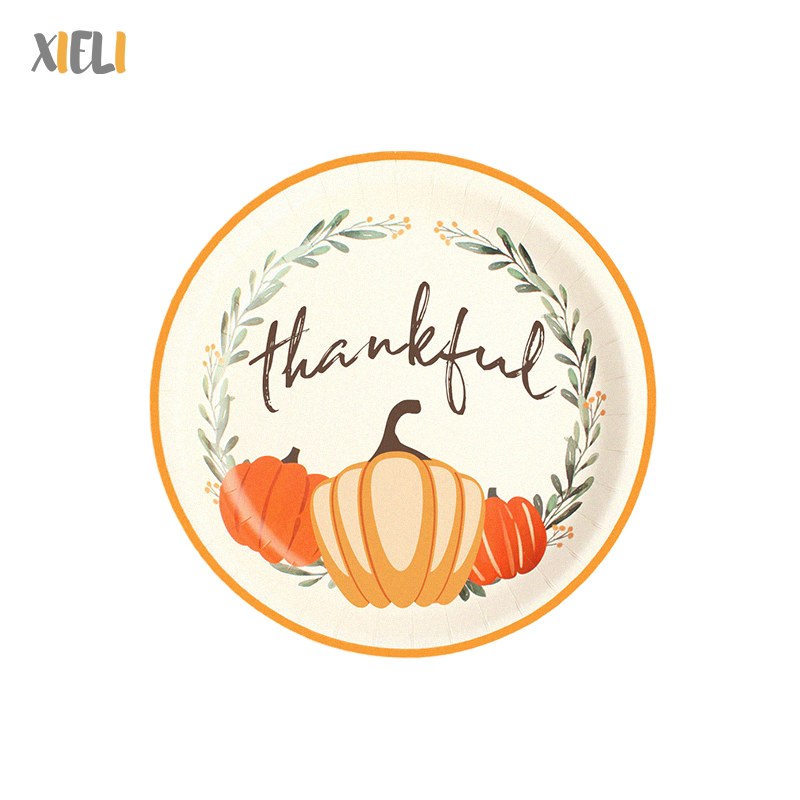 Thanksgiving party supplies disposable paper plate 7inch