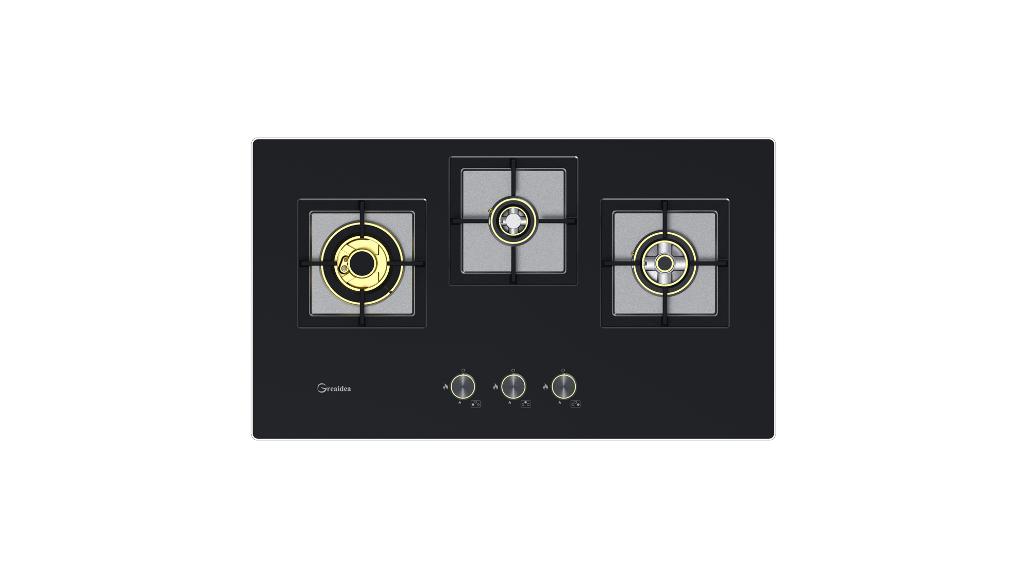 Greaidea built in 3 Burner Gas Hob Gas Stove Gas Cooktop Glass 780F3SL