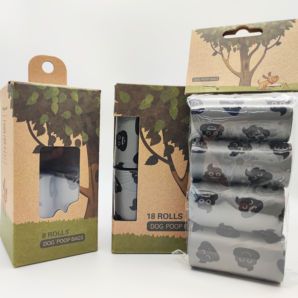 Black poop printed customized biodegradable dog poop bag