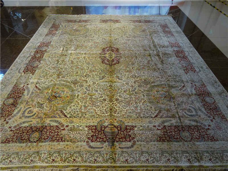 Persian splendor 8x10ft hand knotted art silk persian carpet home decor carpet