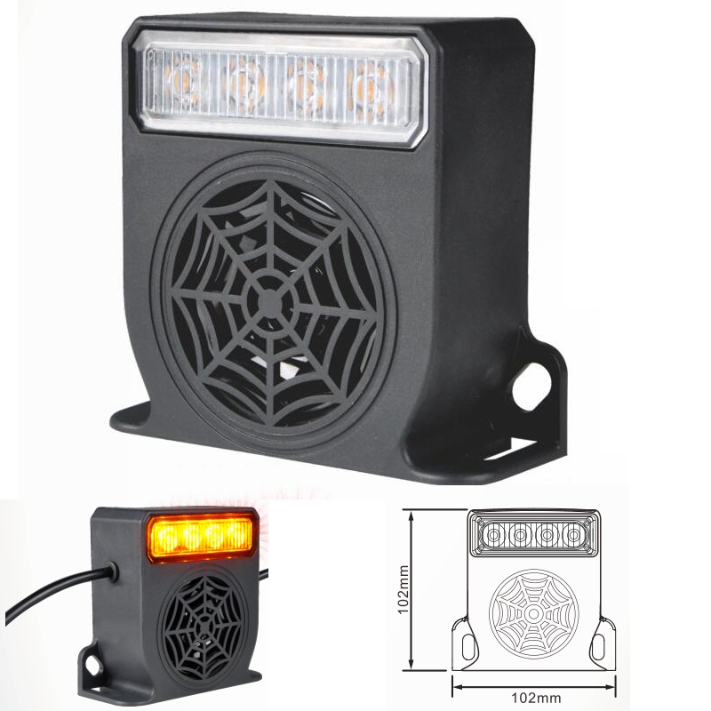 2 in 1 DC10-80V Multi Functions safety car reversing back up alarms With Flashing Warning light